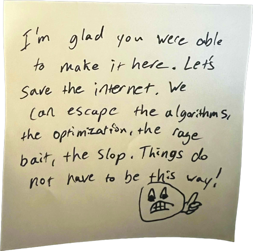 A note from Wilsh